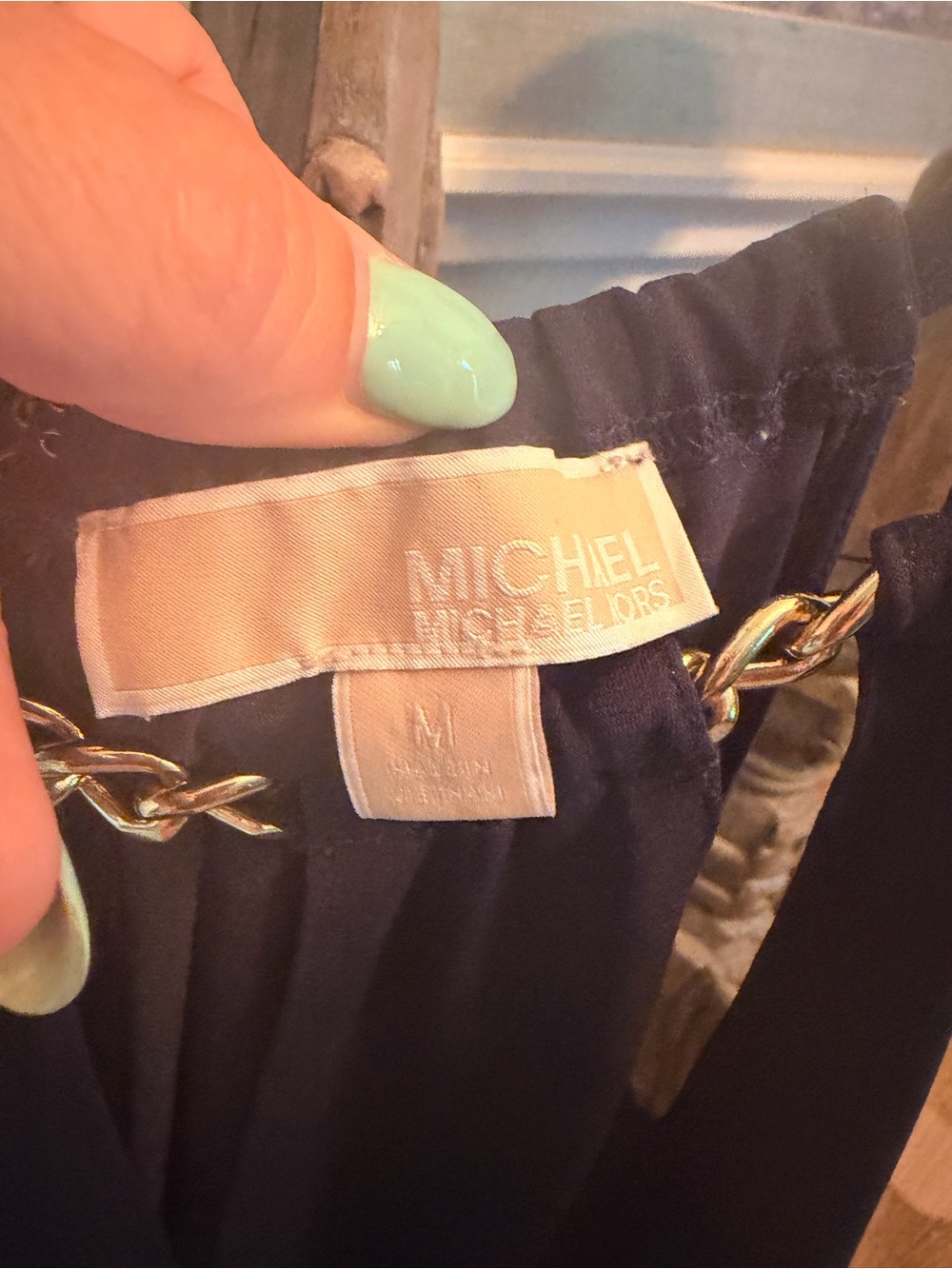 Michael Kors navy sleeveless shirt. - Picture 3 of 4